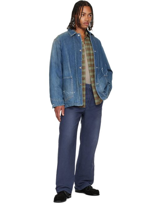 パンツ visvim FLUXUS 01 WIDE G.CORDS BLUE メンズ Visvim ネイビー Fluxus 01 Wide G.Cords トラウザーズ ブルー
