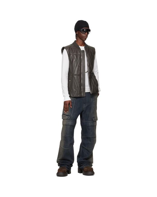 Rick Owens Black Moncler + Geocamo Flight Vest for men