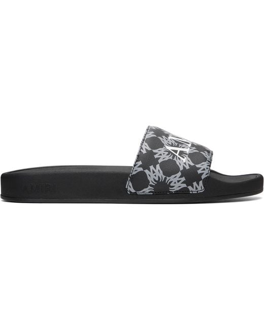 Amiri Black Ma Quad Canvas Pool Slides for men
