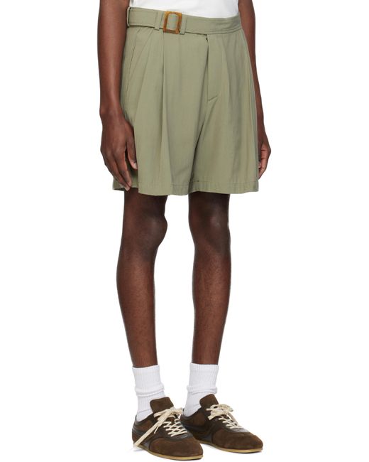 メンズ RECTO. カーキ Wrinkle Detail ベルト ショートパンツ Green