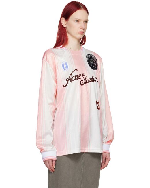 Acne Pink Striped Long Sleeve T-Shirt