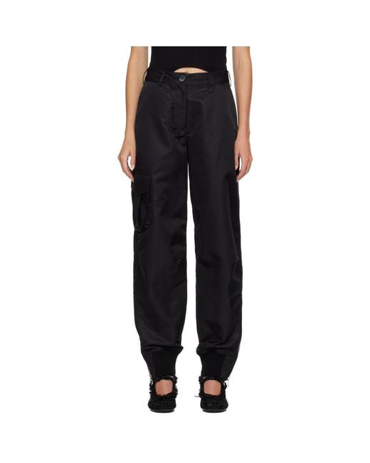 Simone Rocha Black Multi Pocket Ankle Zip Trousers