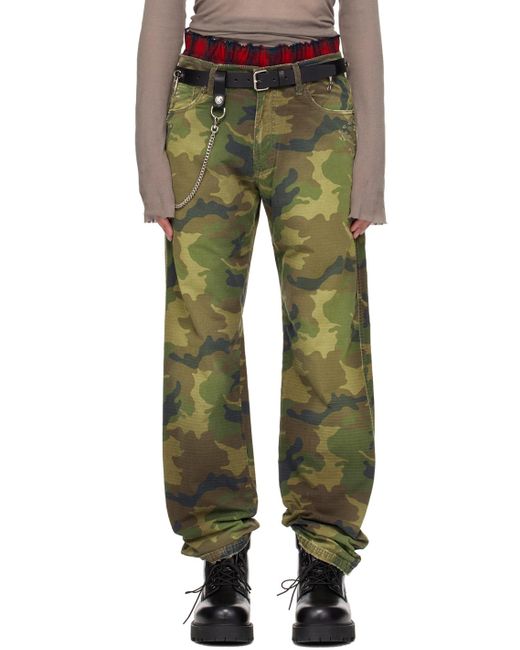424 Green Camouflage Trousers for men
