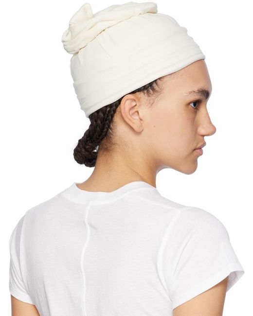The Row Off-white Penelope Virgin Wool Cotton Beanie