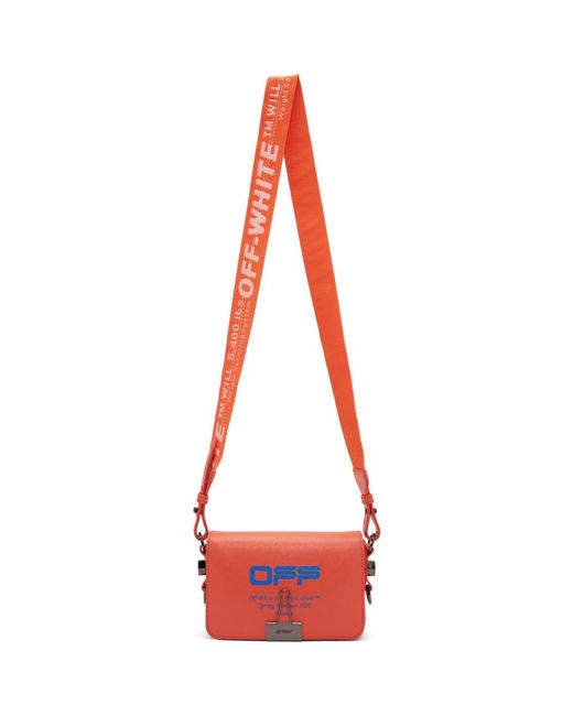 Off-White c/o Virgil Abloh Red Orange Wavy Logo Mini Flap Bag