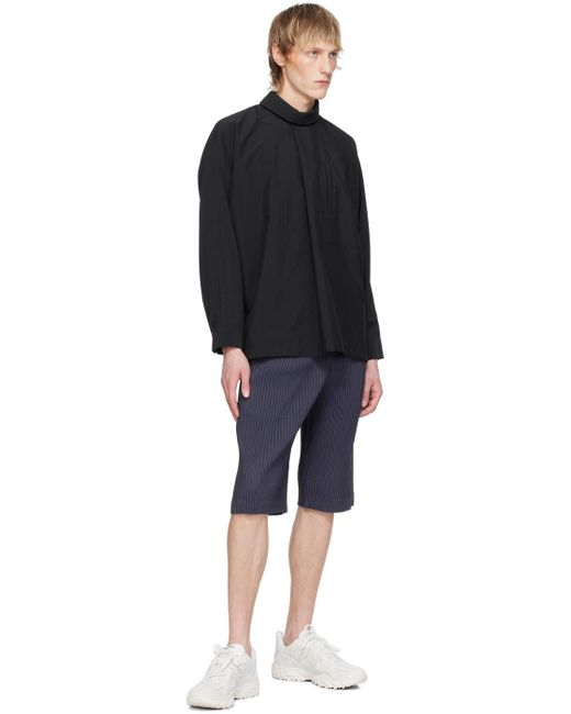 Homme Plissé Issey Miyake Blue Tailored Pleats Shorts for men