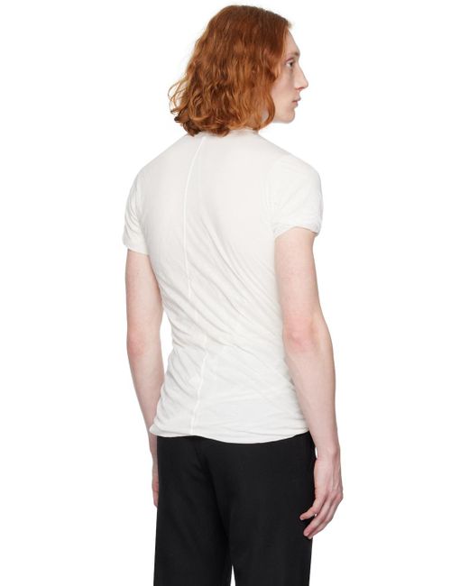 メンズ Rick Owens オフホワイト Double Tシャツ White