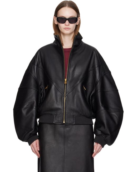Willy Chavarria Black Ruff Rider Leather Jacket
