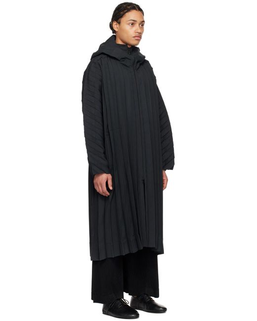 Manteau edge noir Homme Plissé Issey Miyake pour homme en coloris Black