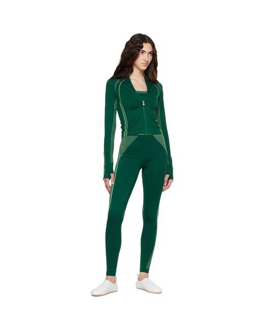 Casablanca Green Seamless Zip‑Up Track Jacket