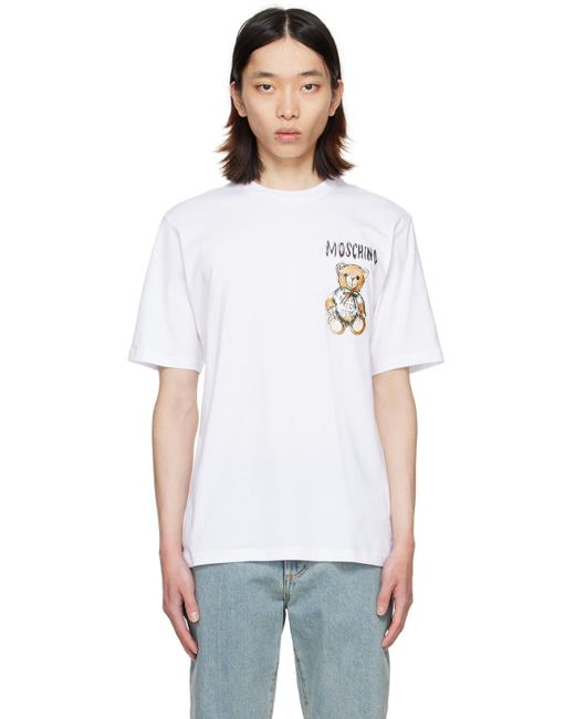 Moschino White Printed T-shirt for men