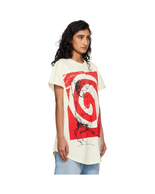 Vivienne Westwood Red Off- Swirl Longline T-Shirt