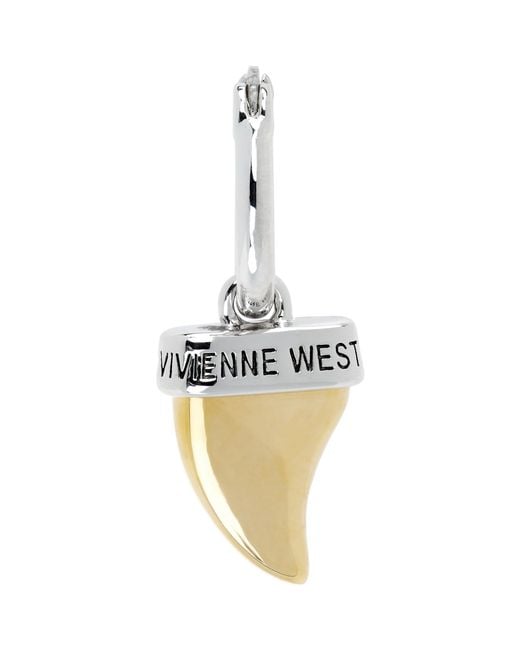 Vivienne Westwood Black Shark Tooth Single Earring for men