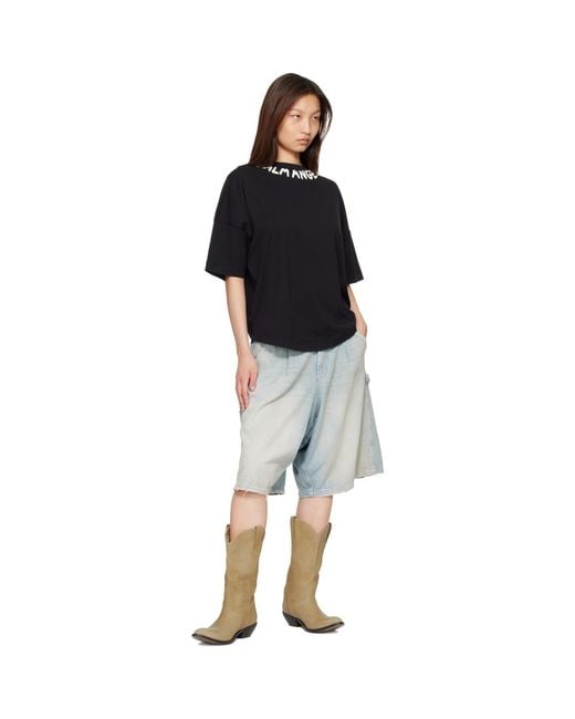 Palm Angels Black Neck Logo Over T-Shirt