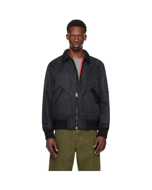 HUGO Black Recycled Nylon Bomber Jacket for men