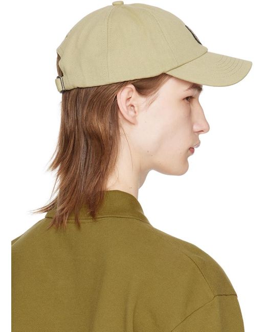 Maison Kitsuné Green Beige Bold Fox Head 6p Cap for men