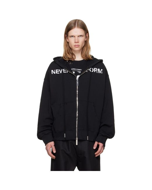 MATIERES FECALES Black 'Never Conform' Hoodie for men