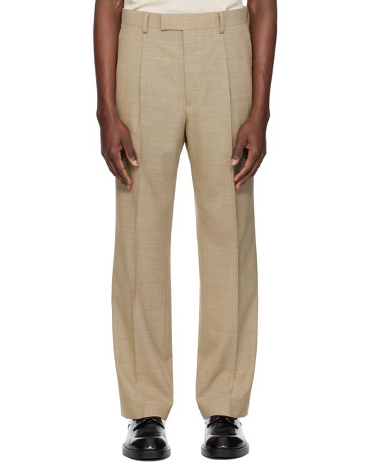 Auralee Natural Super Fine Tropical Wool Trousers for men