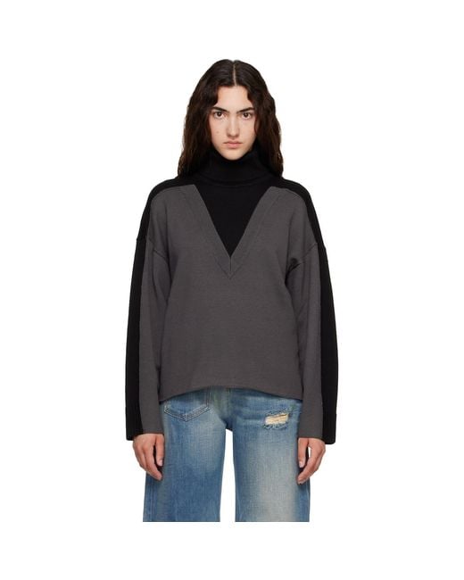 MM6 by Maison Margiela Black Trompe L'Oeil Turtleneck
