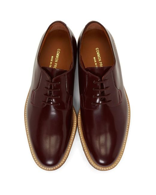 Common projects discount derby shine burgundy