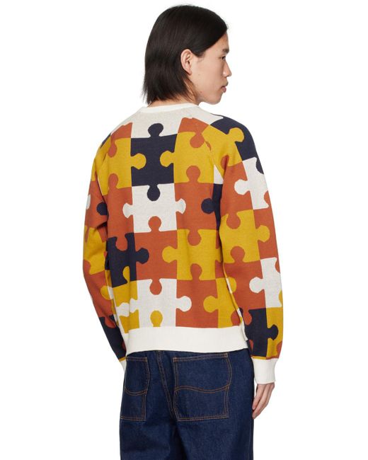 Dime Orange Camo Puzzle Sweater for men