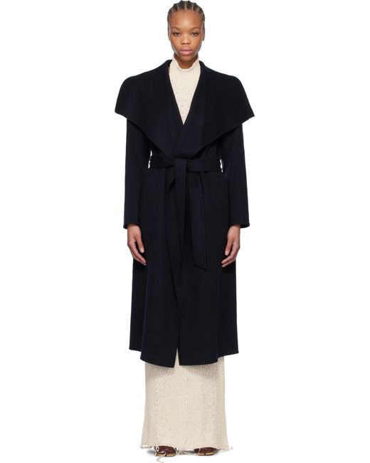 Manteau Mai-Cn Bleu Marine En Laine À Assemblage Cache-Cœur Mackage en coloris Black