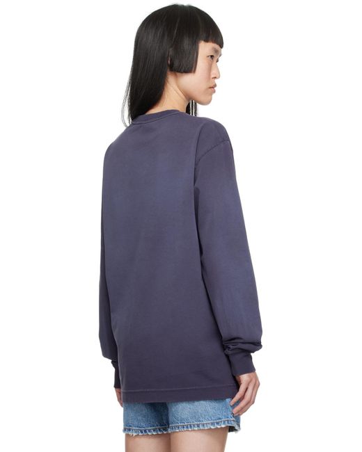 Alexander Wang Purple Embossed Long Sleeve T-shirt