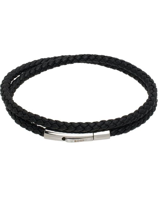 Boss Black Double Braided Bracelet for men