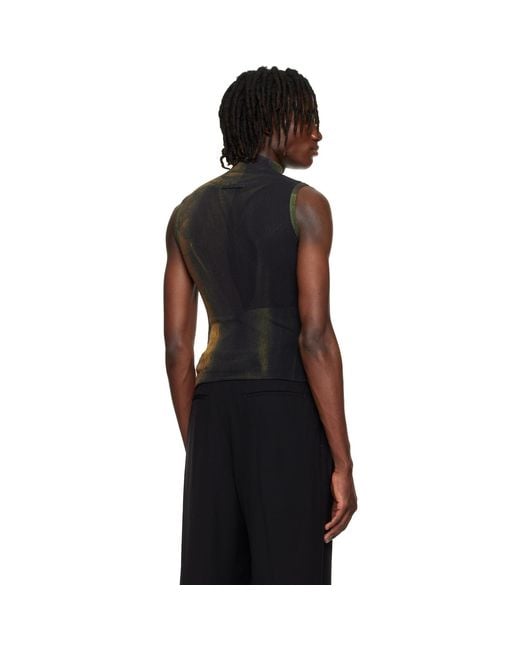 Jean Paul Gaultier Black Ssense Exclusive Khaki & High Neck Printed Water Tank Top for men