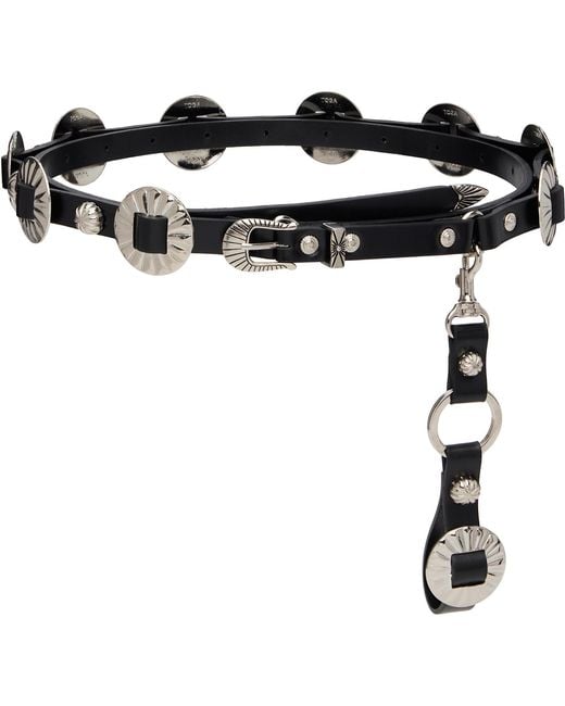 Toga Black Studded Narrow Belt