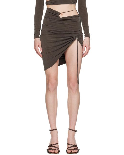 Jacquemus Black Brown 'la Jupe Espelho Court' Miniskirt
