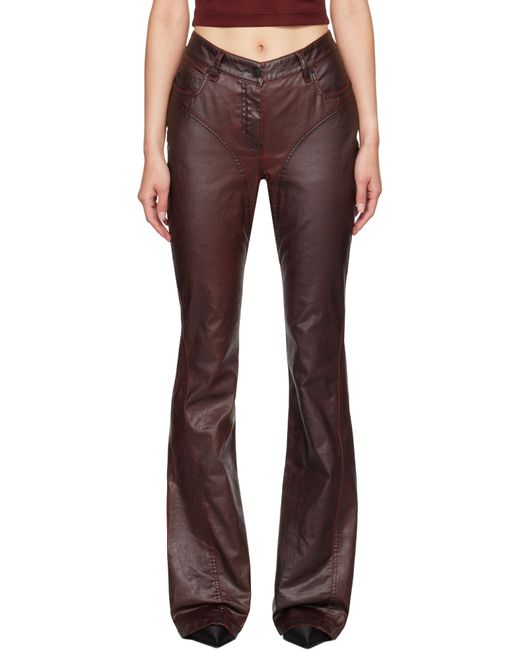Mugler Multicolor Burgundy Waxed Denim Jeans