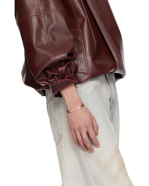 メンズ Maison Margiela ローズゴールド ロゴ カフブレスレット Black