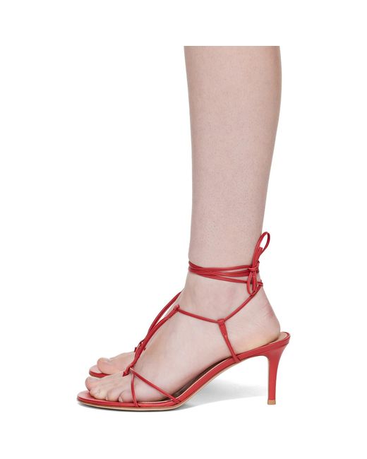 Gianvito Rossi Pink Strappy Nappa Heeled Sandals