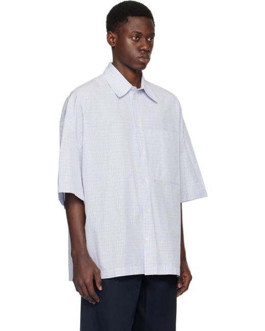 Bottega Veneta White Check Shirt for men