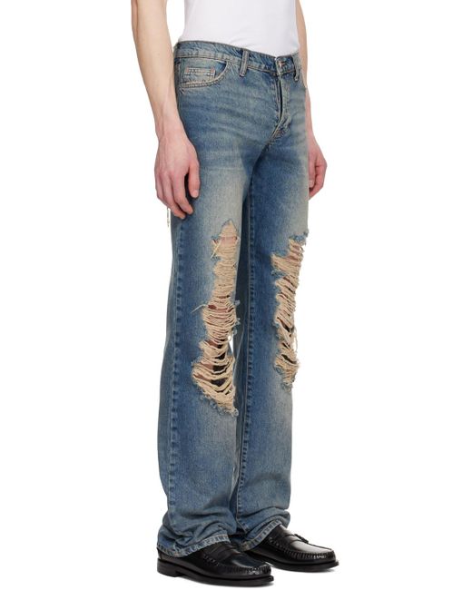 Ashley Williams Blue Rip Back Jeans for men