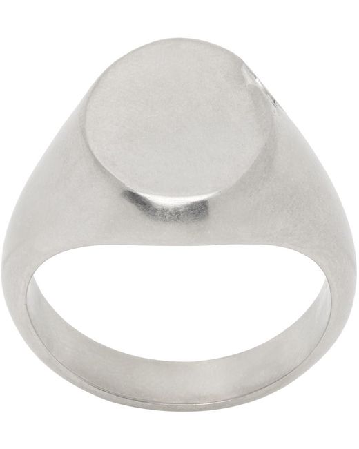 MM6 by Maison Martin Margiela Metallic Silver Signet Ring for men