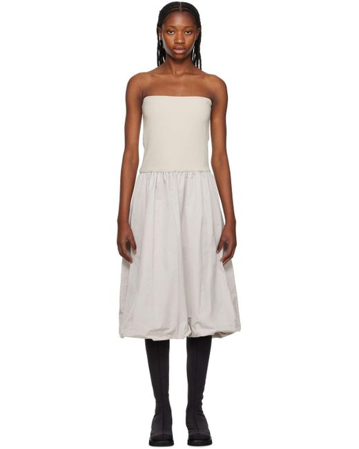 Amomento Black Off-white Banding Midi Skirt