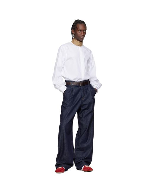 Dries Van Noten White Loose Cotton Shirt for men