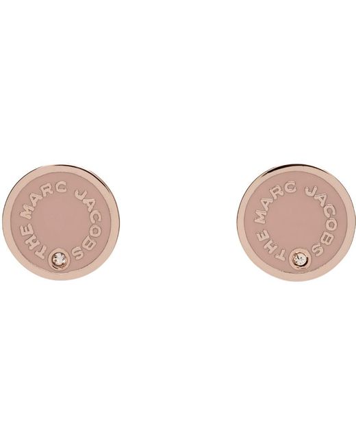 Marc Jacobs Black Rose Gold 'the Medallion Studs' Earrings