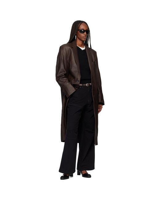 TONYWACK Black Naked Single Lamb Leather Coat