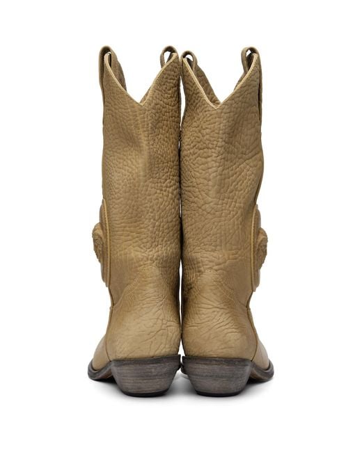 Versace Green Houston Leather Texan Boots