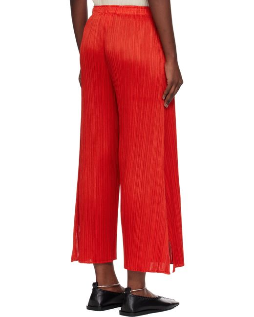 Pleats Please Issey Miyake Red Monthly Colors July Trousers