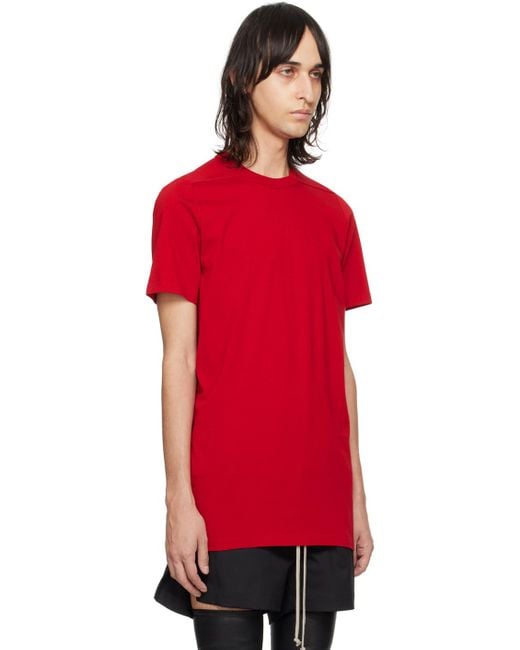 T-shirt rouge à couture centrale Rick Owens pour homme en coloris Red