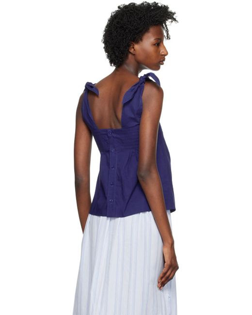 See By Chloé Blue Bow Tank Top