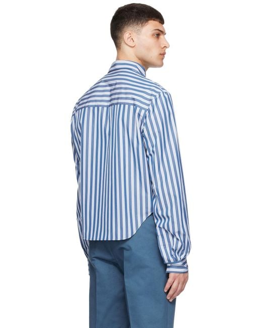 Marni Blue Striped Shirt for men