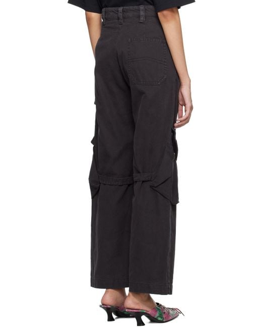 Acne Black Cargo Pocket Trousers