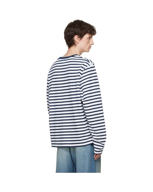 AMI Blue Mariniere 'ami De Coeur' T-shirt for men