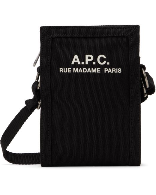 メンズ A.P.C. ブラック Recuperation ネックポーチ Black