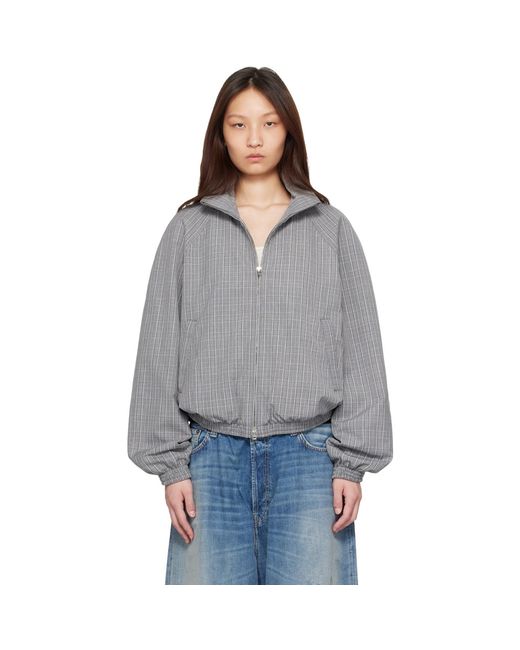 Acne Gray Technical Check Jacket